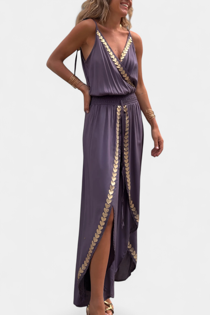 LP | Tuta drappeggiata dall'eleganza dorata