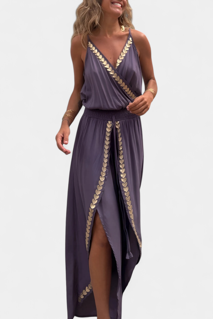 LP | Tuta drappeggiata dall'eleganza dorata