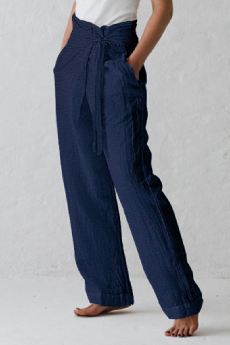LP | Pantaloni casual con cinturino solido a vita media (3 colori)