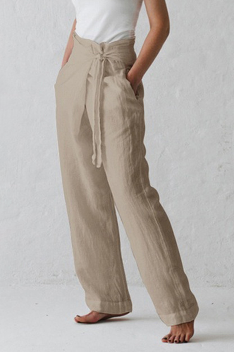 LP | Pantaloni casual con cinturino solido a vita media (3 colori)