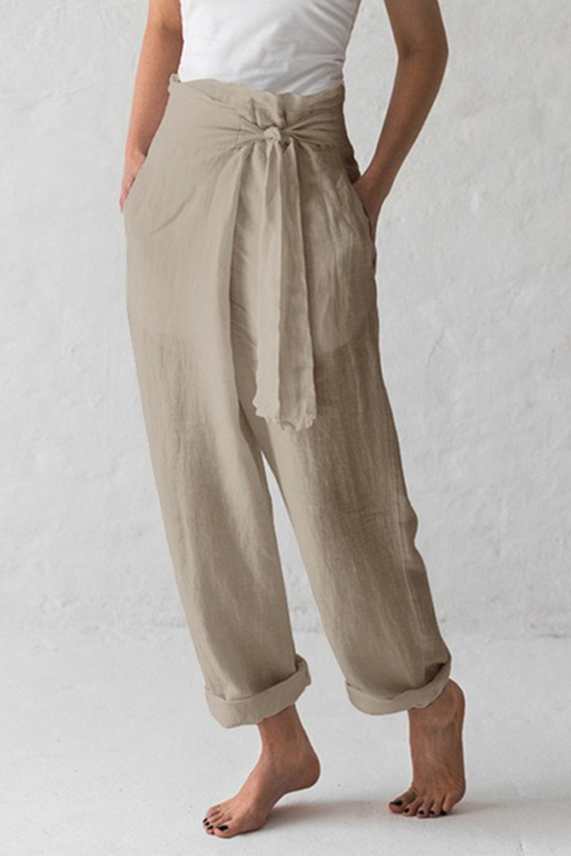 LP | Pantaloni casual con cinturino solido a vita media (3 colori)