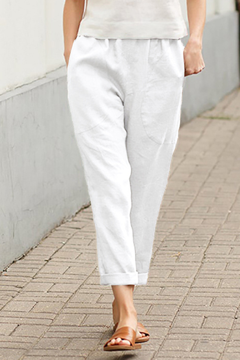 LP | Pantaloni casual a vita media a tinta unita (7 colori)