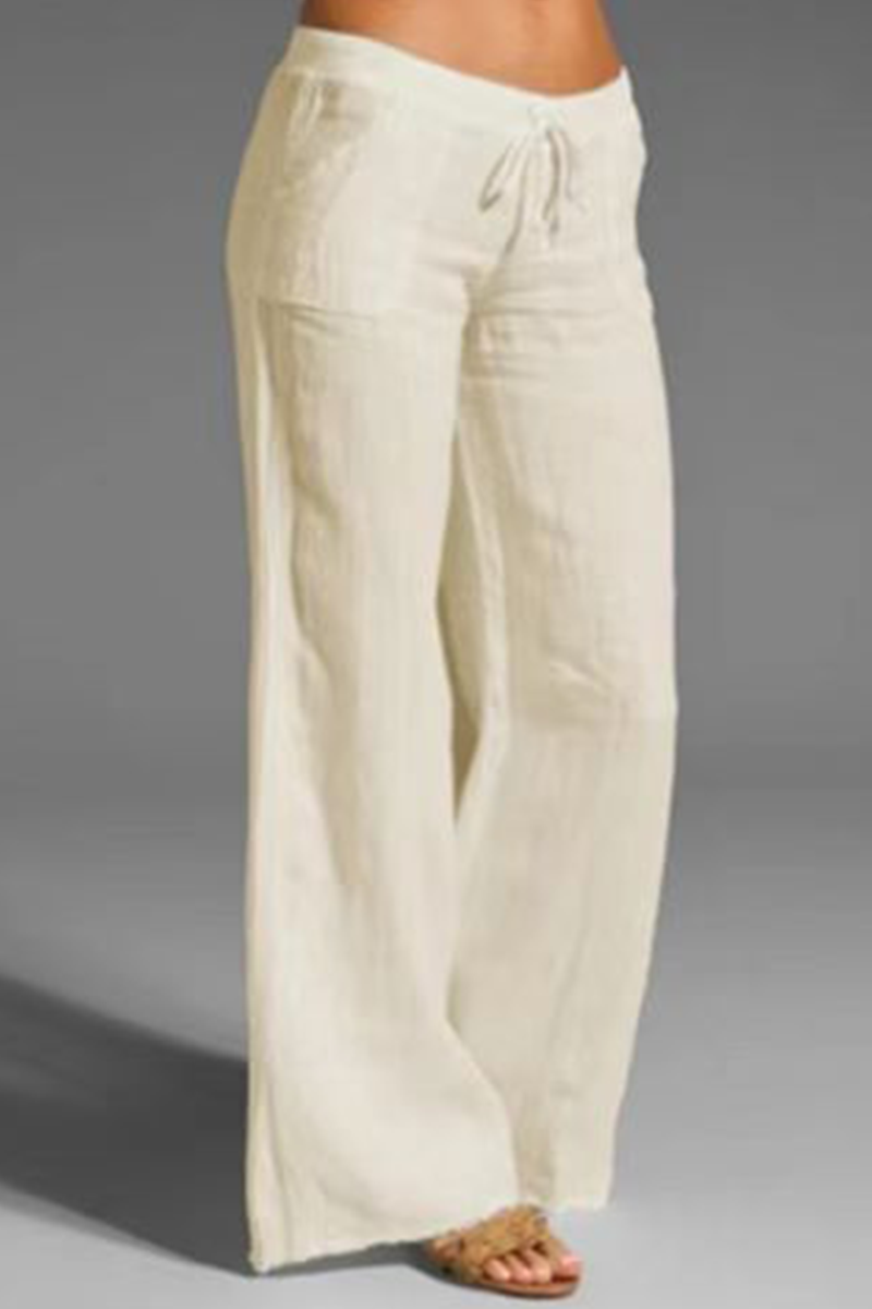 LP | Casual solido sciolto metà vita pantaloni gamba larga (8 colori)