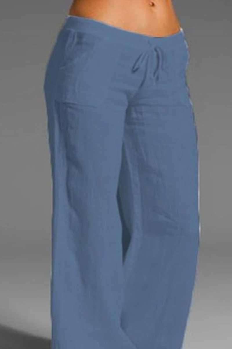 LP | Casual solido sciolto metà vita pantaloni gamba larga (8 colori)