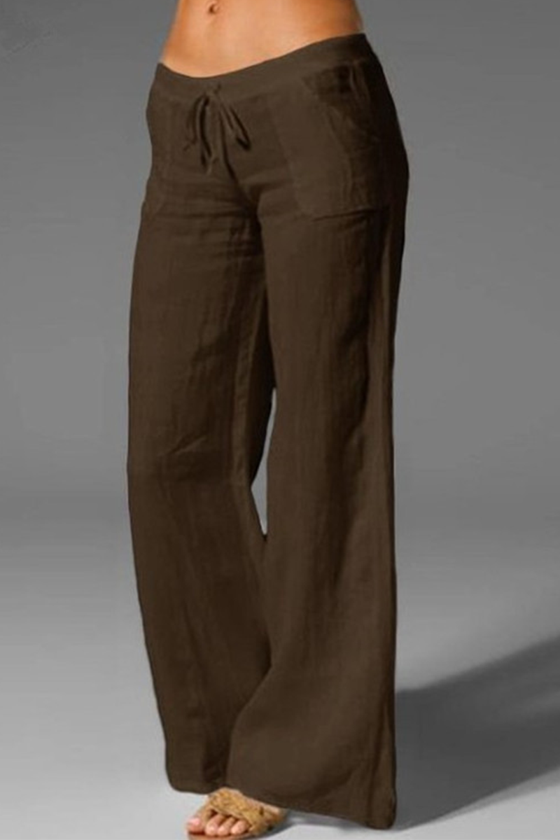 LP | Casual solido sciolto metà vita pantaloni gamba larga (8 colori)