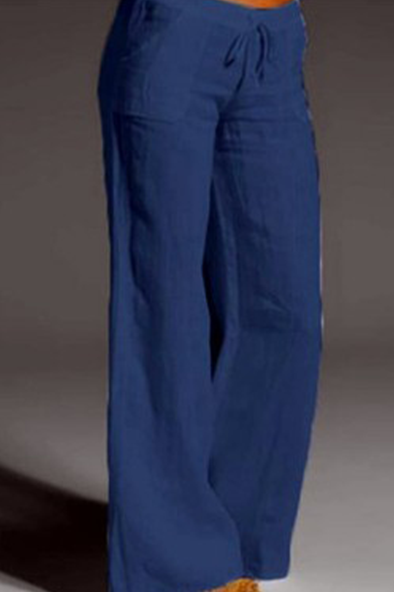 LP | Casual solido sciolto metà vita pantaloni gamba larga (8 colori)