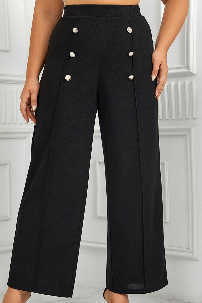LP | Pantaloni casual solidi patchwork plus size