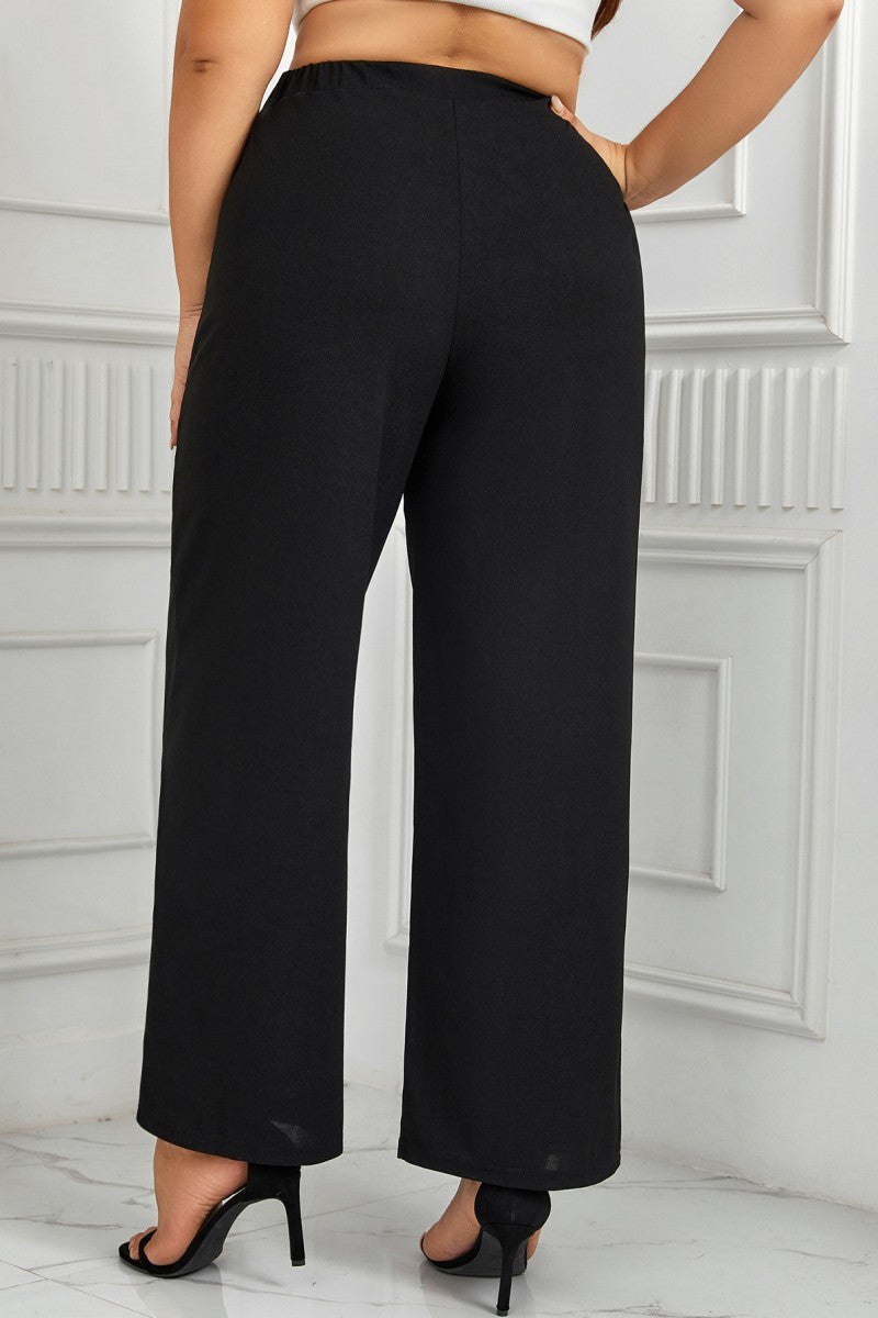 LP | Pantaloni casual solidi patchwork plus size