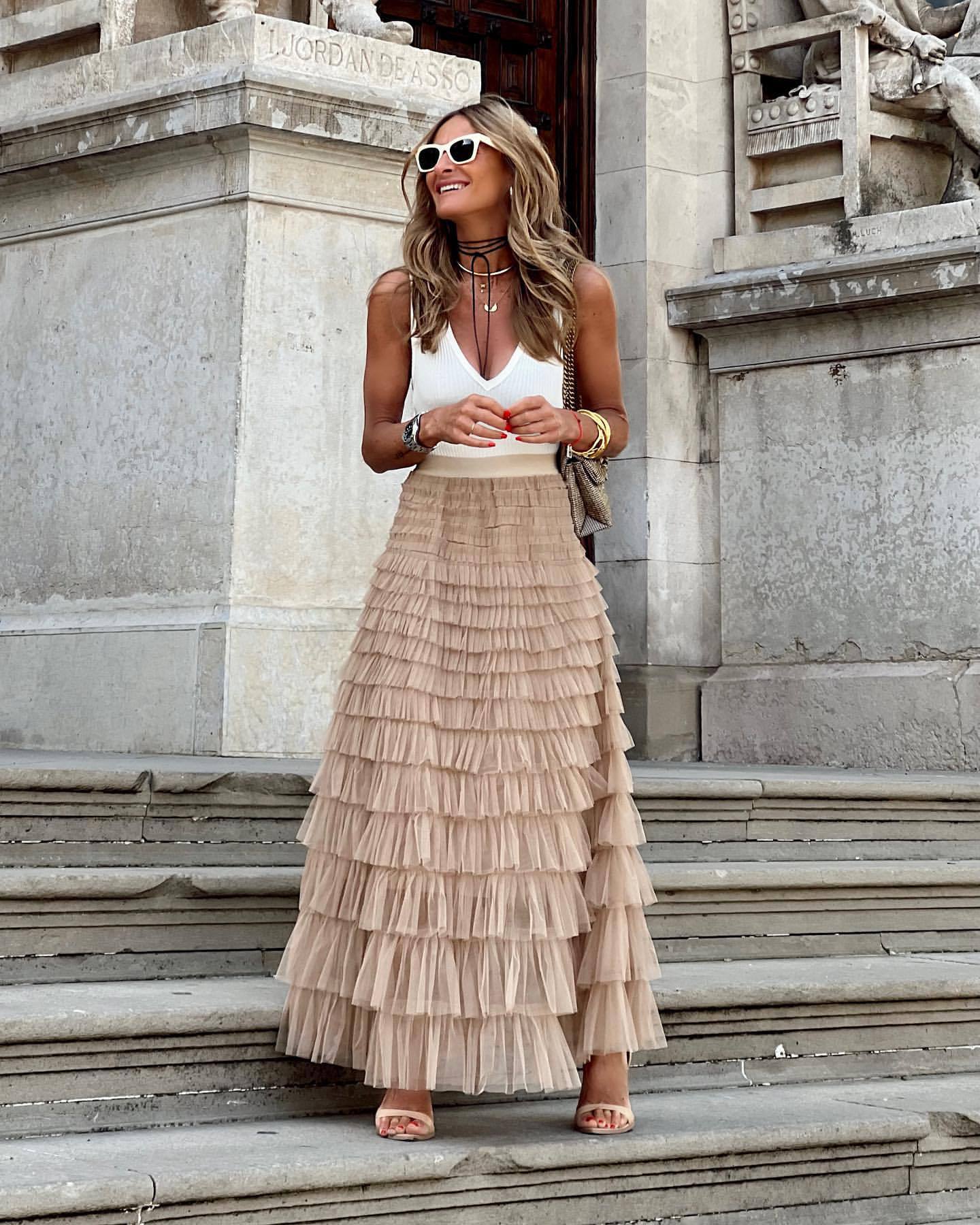 LP | Maxi gonna con volant e tulle