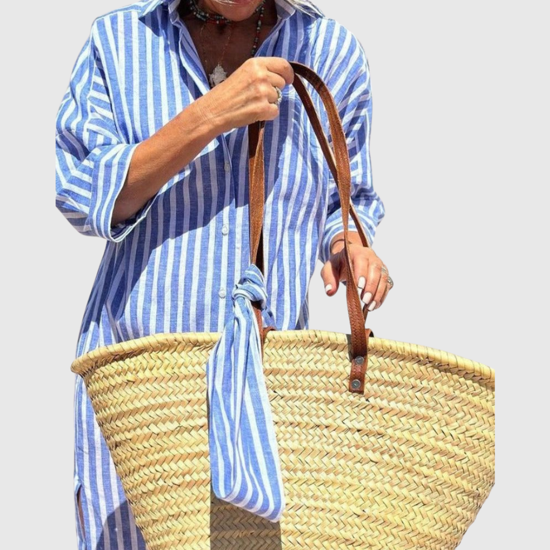 LP | Abito camicia a righe chic con bottoni
