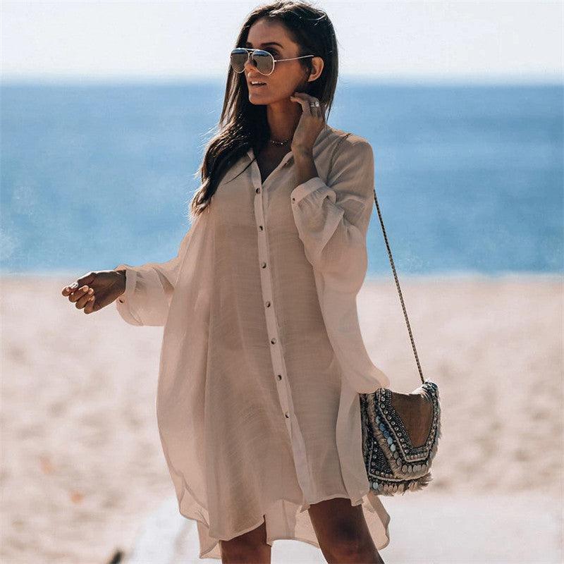 LP | Camicia di moda femminile monopetto per la protezione solare in spiaggia