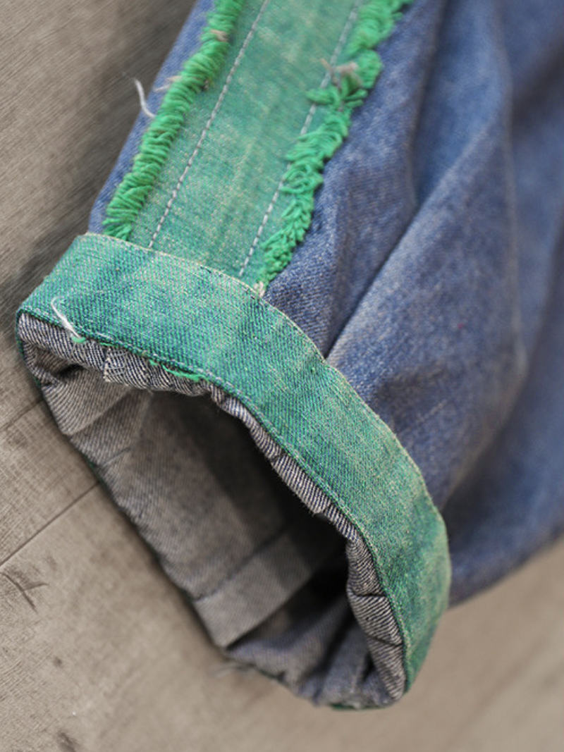 LP | Casual Vintage Allentato Fit Patch Denim Bottom Jeans Pantaloni