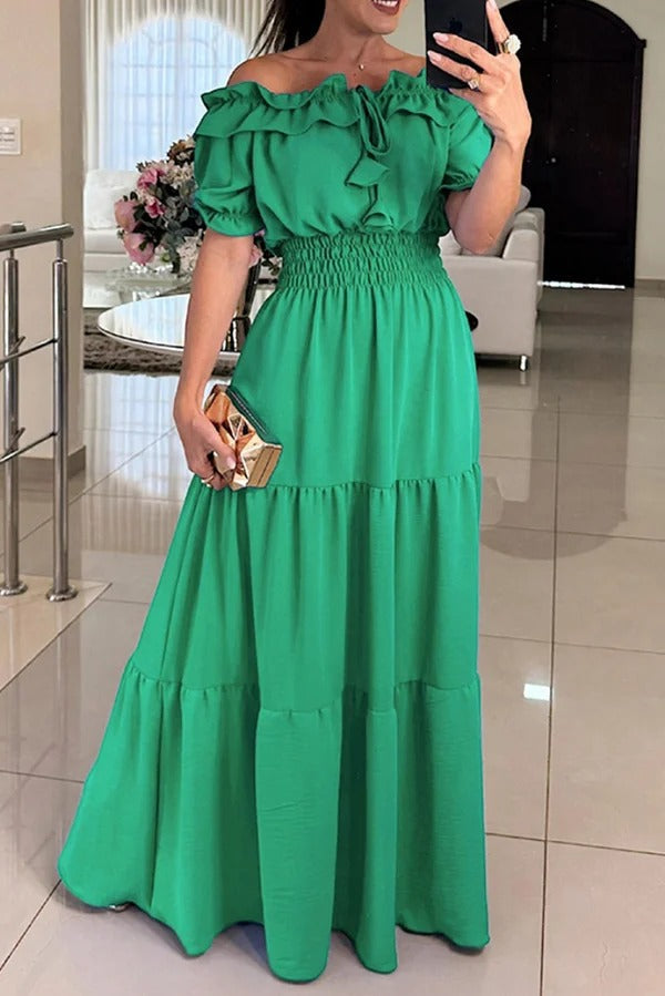LP | Ammetti i tuoi sentimenti Maxi abito off-the-shoulder con vita smocked