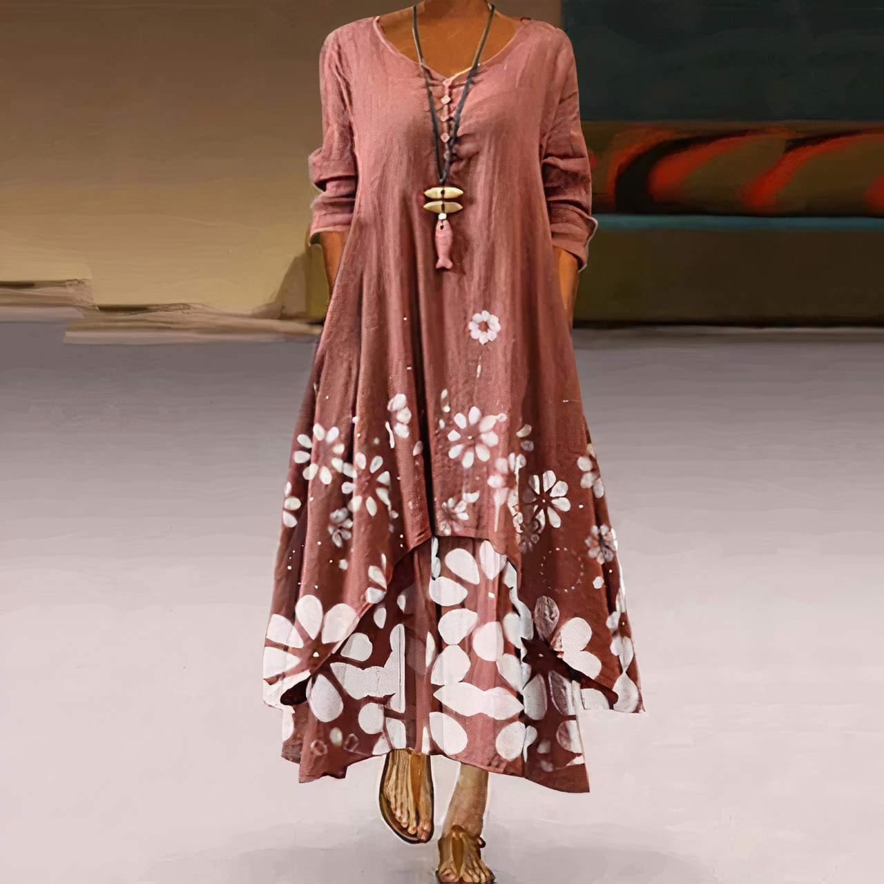 LP | Elegante abito estivo in cotone per donna