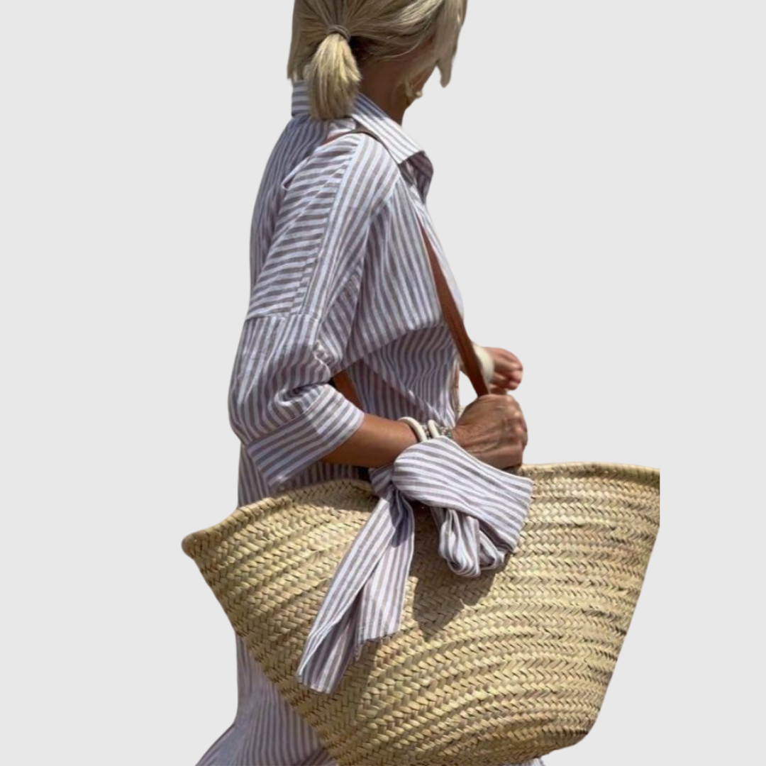 LP | Abito camicia a righe chic con bottoni