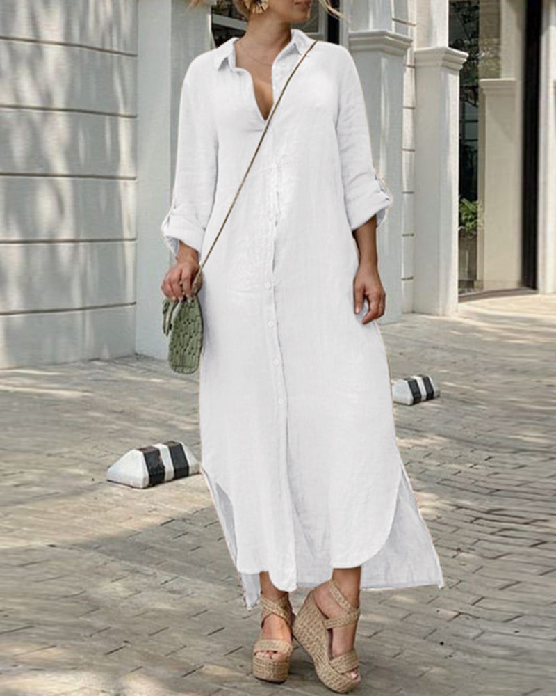LP | Abiti casual a maniche lunghe con abbottonatura a maxi camicia