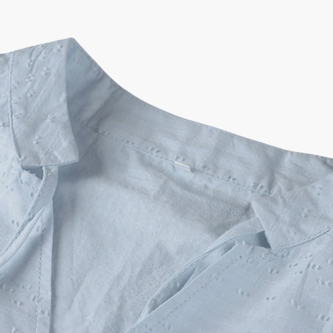 LP | Abito camicia estivo da donna con colletto a cravatta e tasche laterali