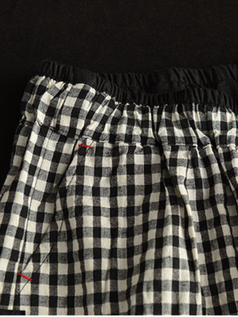LP | Vita elastica a quadri Pantaloni casual harem Pantaloni fondo