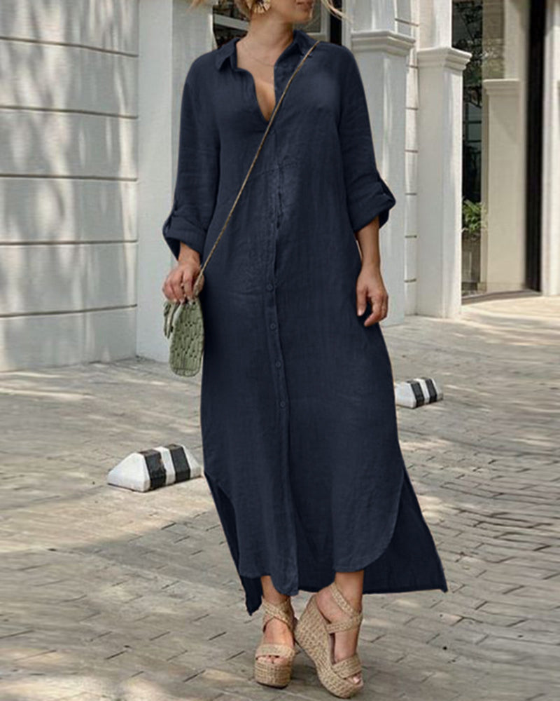 LP | Abiti casual a maniche lunghe con abbottonatura a maxi camicia