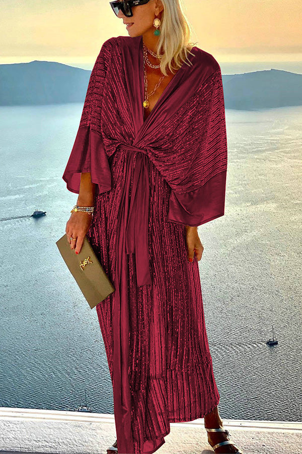 LP | Dreamy Evenings Maxi abito da festa con kimono in stile corte retrò