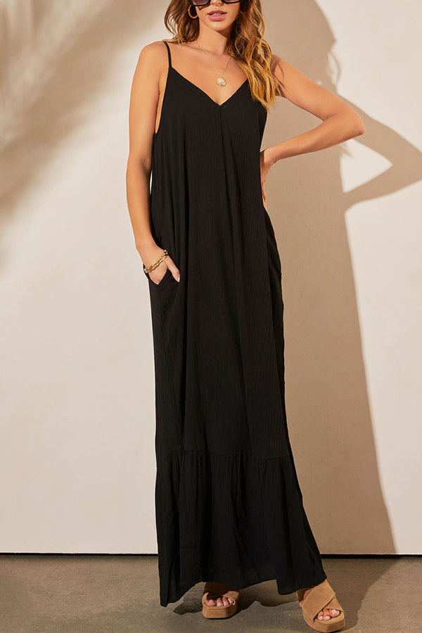 LP | KIMONIE Maxi abito monocolore con tasca