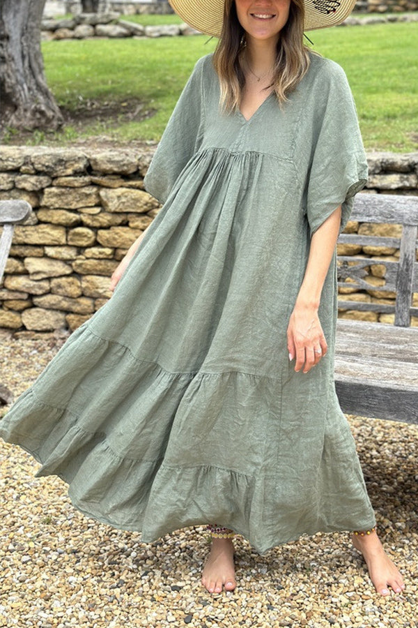 LP | MIRA maxi abito con scollo a V e righe