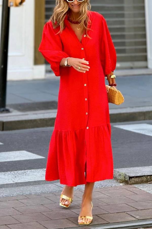 LP | Maxi abito rosso largo