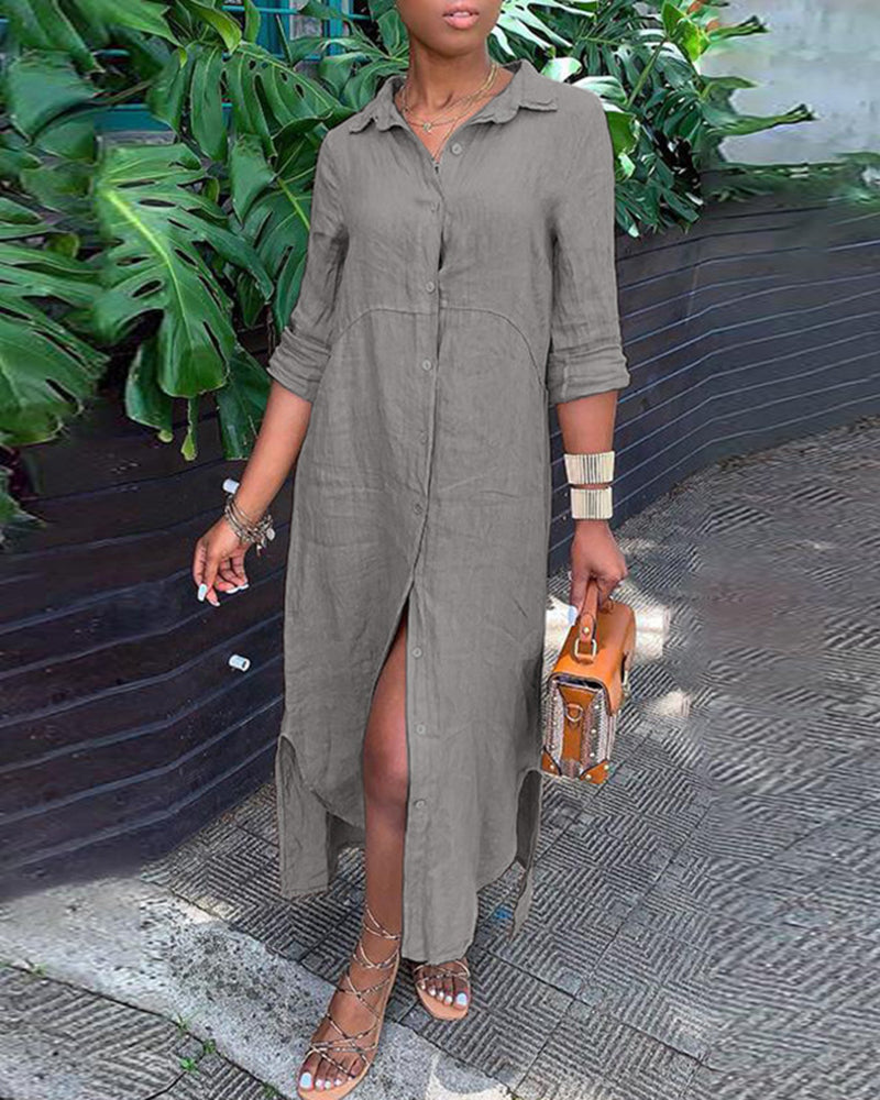 LP | Abiti casual a maniche lunghe con abbottonatura a maxi camicia