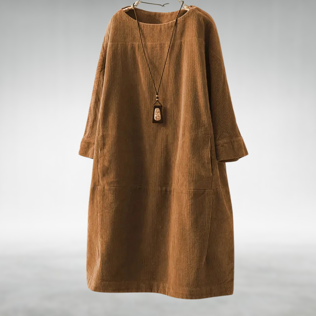 LP | Amy™ Abito midi in velluto a coste rilassato