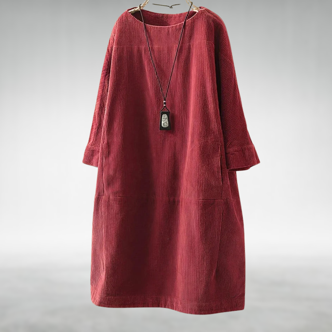 LP | Amy™ Abito midi in velluto a coste rilassato