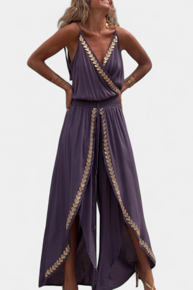 LP | Tuta drappeggiata dall'eleganza dorata