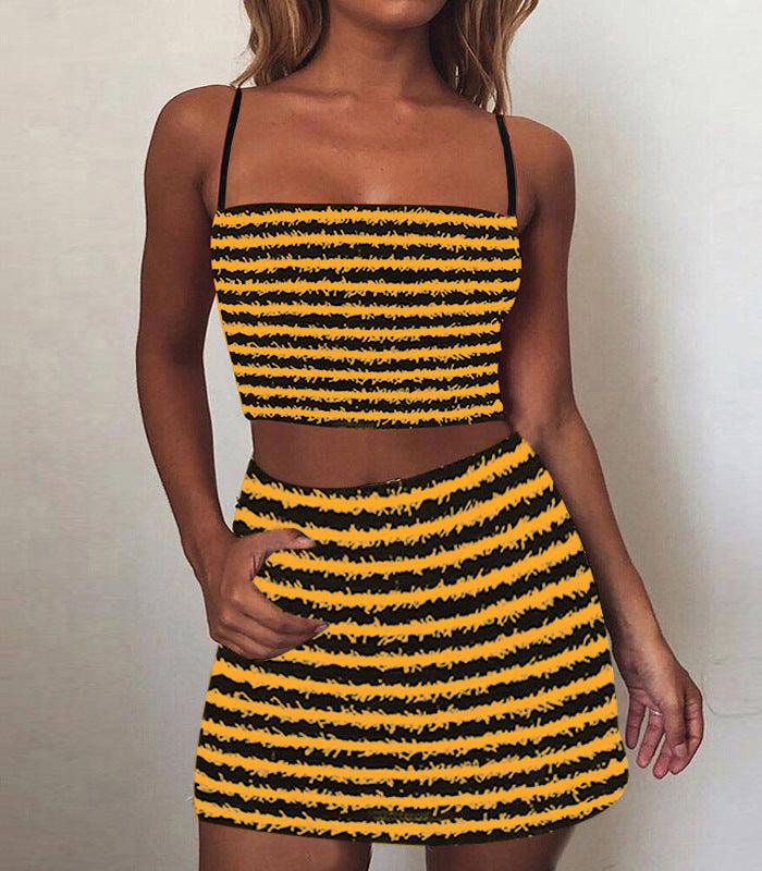 LP | Vestito da tuta a righe con spaghetti da donna