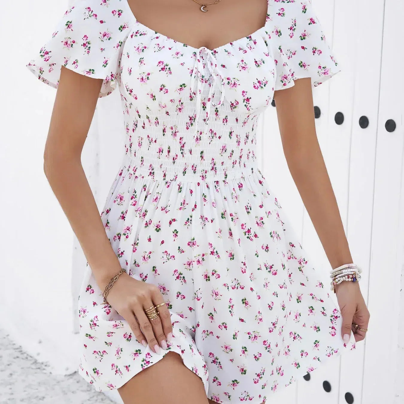 LP | Nuova camicia da notte corta floreale frammentata primavera/estate