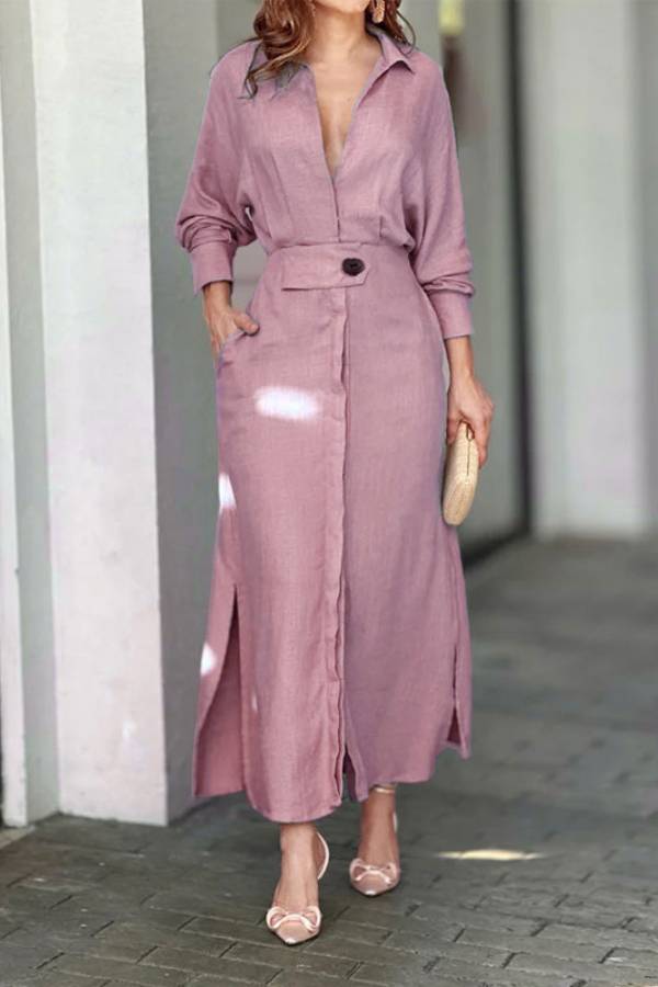LP | Vita Abito camicia irregolare a maniche lunghe