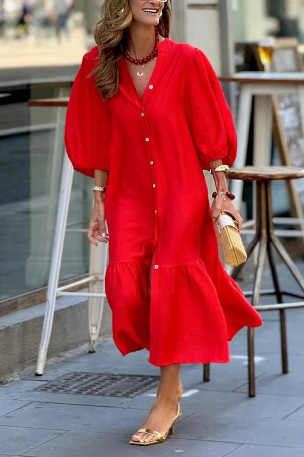 LP | Maxi abito rosso largo
