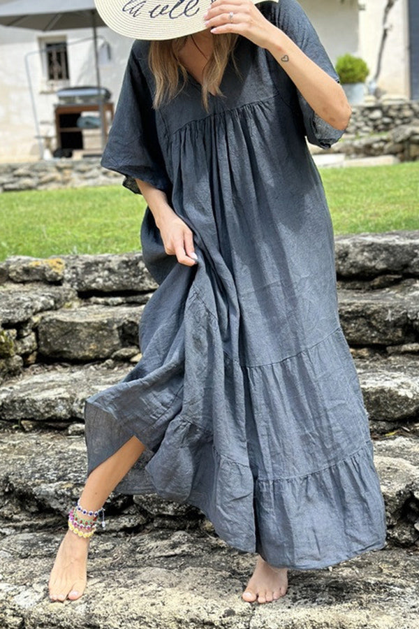 LP | MIRA maxi abito con scollo a V e righe