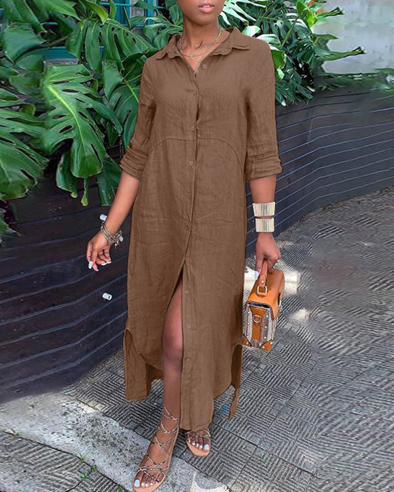 LP | Abiti casual a maniche lunghe con abbottonatura a maxi camicia