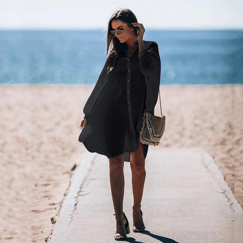 LP | Camicia di moda femminile monopetto per la protezione solare in spiaggia
