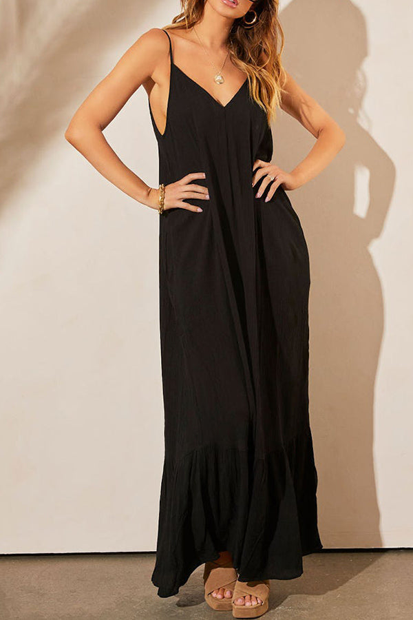 LP | KIMONIE Maxi abito monocolore con tasca