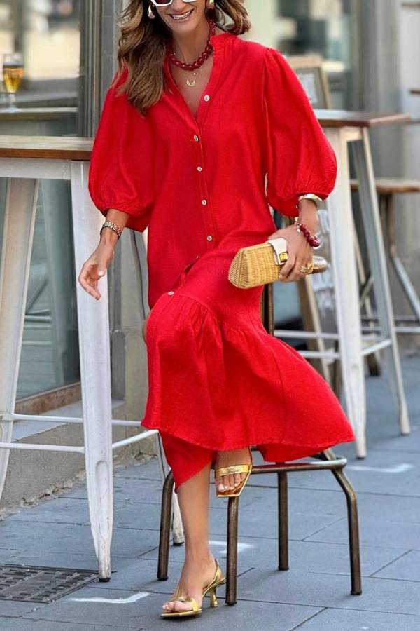 LP | Maxi abito rosso largo