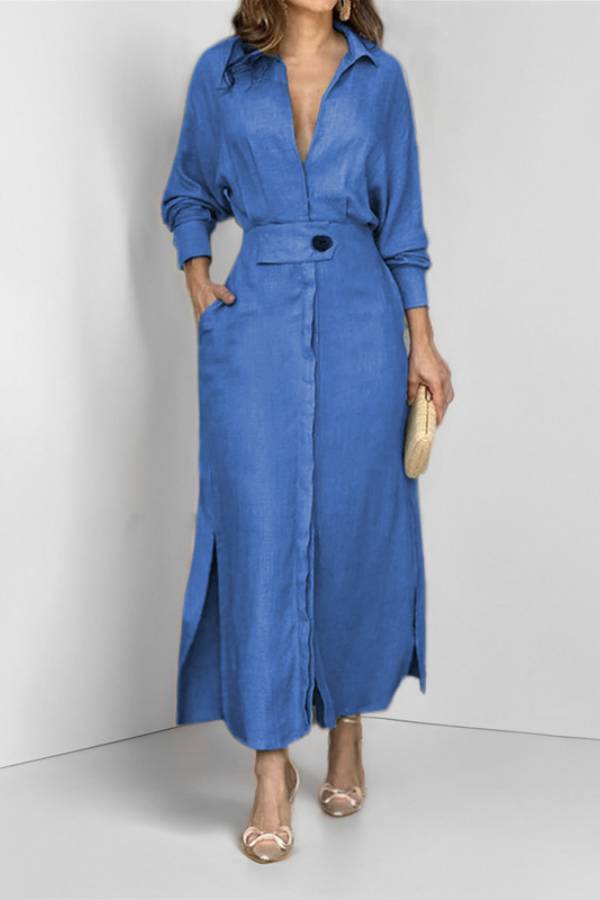LP | Vita Abito camicia irregolare a maniche lunghe
