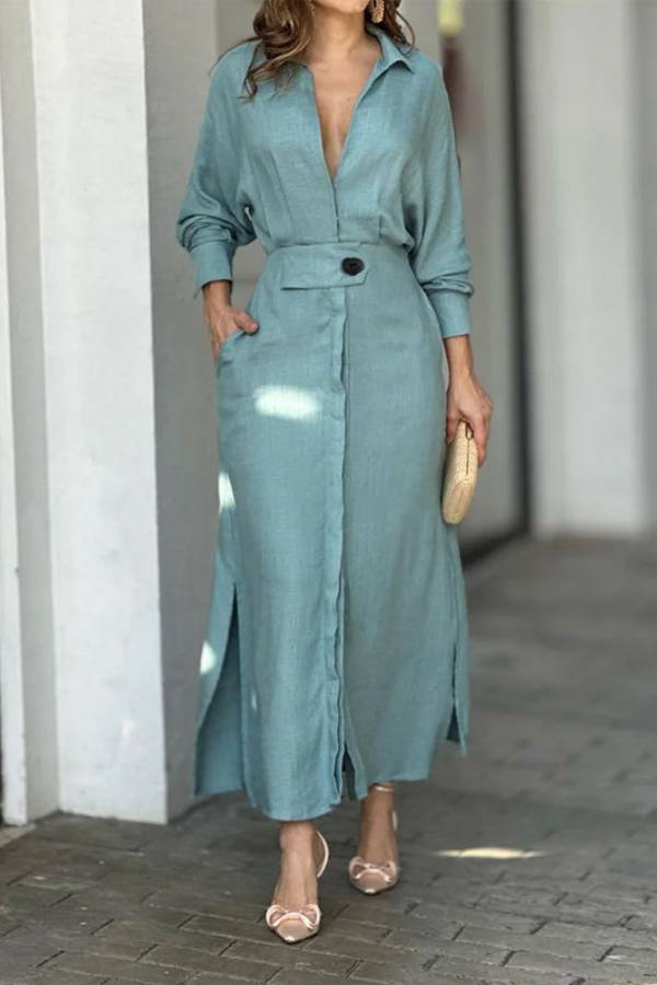 LP | Vita Abito camicia irregolare a maniche lunghe