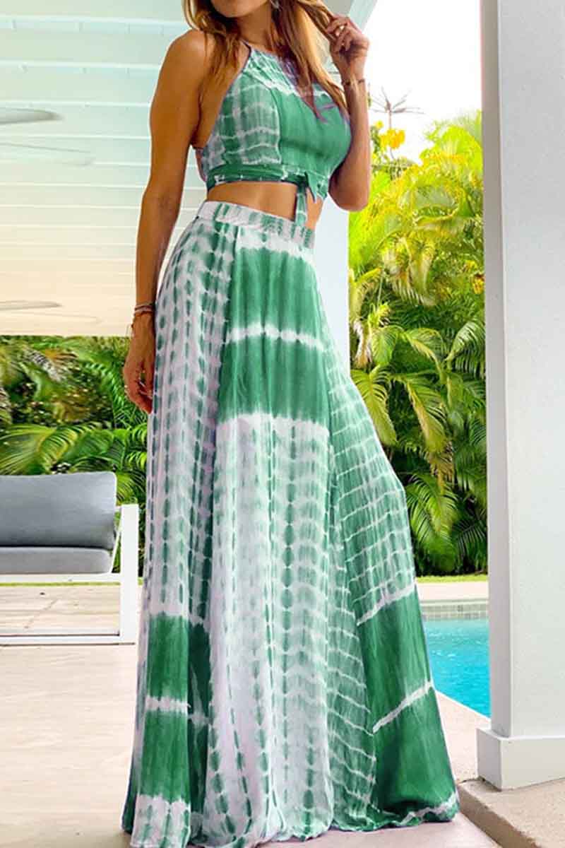 LP | Reggiseno Halter Top con vita e gonna grande Swing Tuta due pezzi