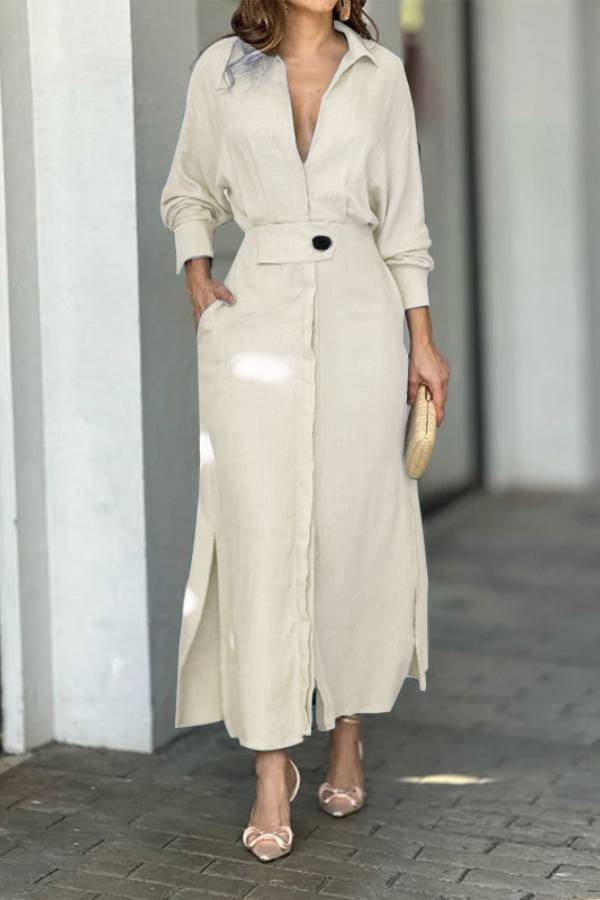 LP | Vita Abito camicia irregolare a maniche lunghe