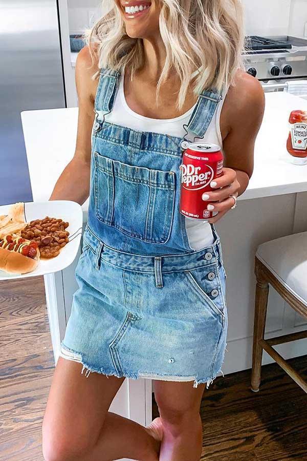 LP | Abito tuta in denim con fibbia regolabile