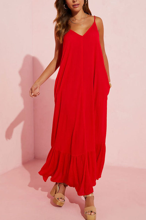 LP | KIMONIE Maxi abito monocolore con tasca