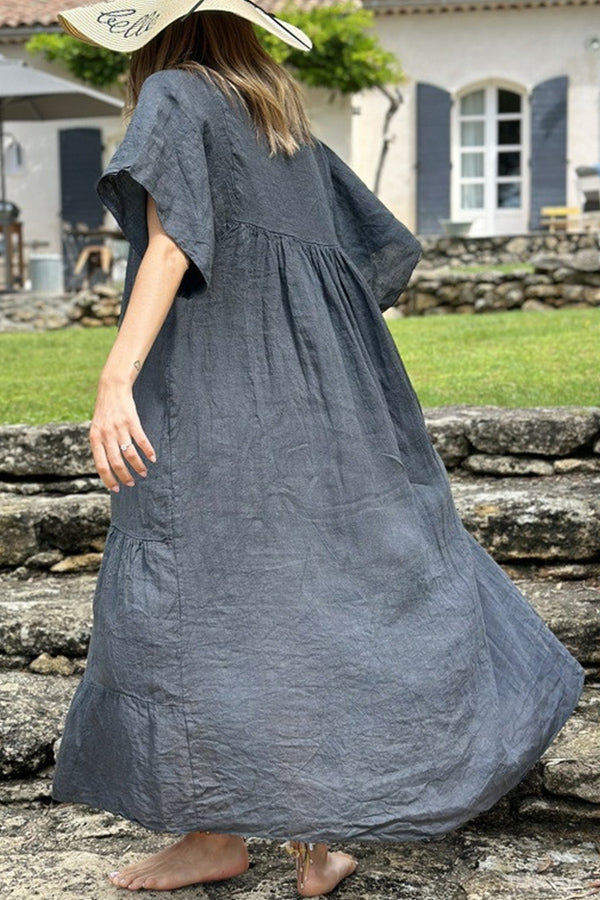 LP | MIRA maxi abito con scollo a V e righe