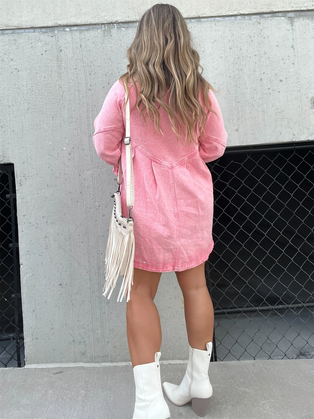 LP | Abito midi in denim con collo risvoltato chic