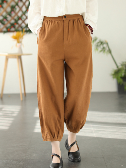 LP | Donne Moda Casual Vita Elastica Allentata Pantaloni lunghi Harem Bottom