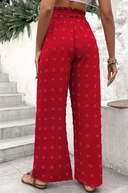 LP | Pantaloni jacquard a vita alta e pantaloni a gamba larga per il tempo libero